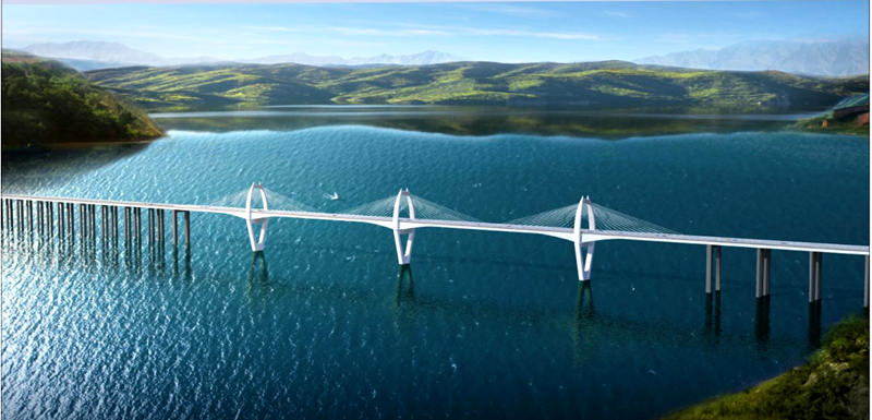 甘肅永靖至大河家(積石山)高速公路項目炳靈寺黃河大橋效果圖